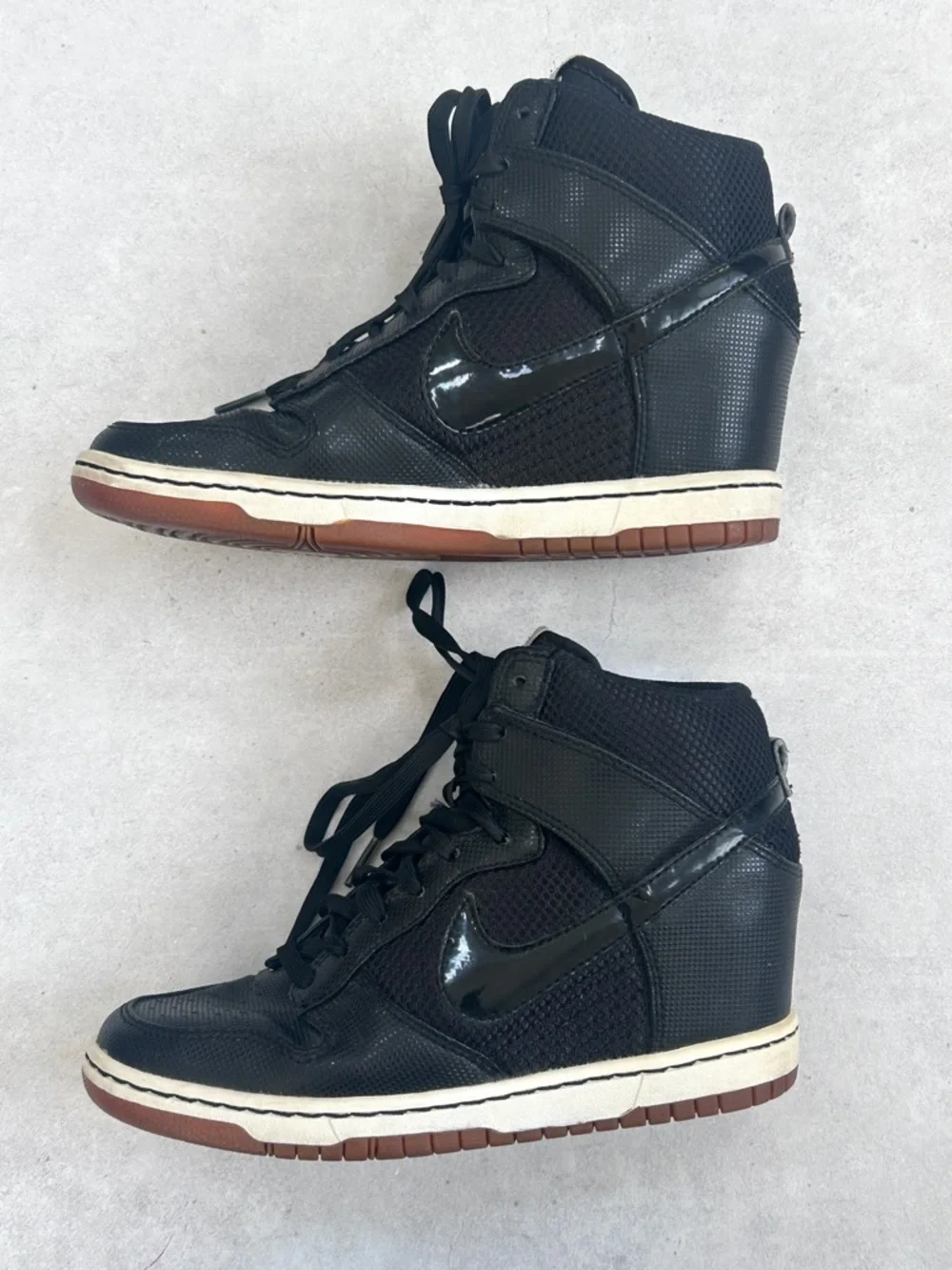 Nike Dunk Sky Hi Essential Wedge Sneakers Black Gum 579763-001 Women’s 6 / EU 36